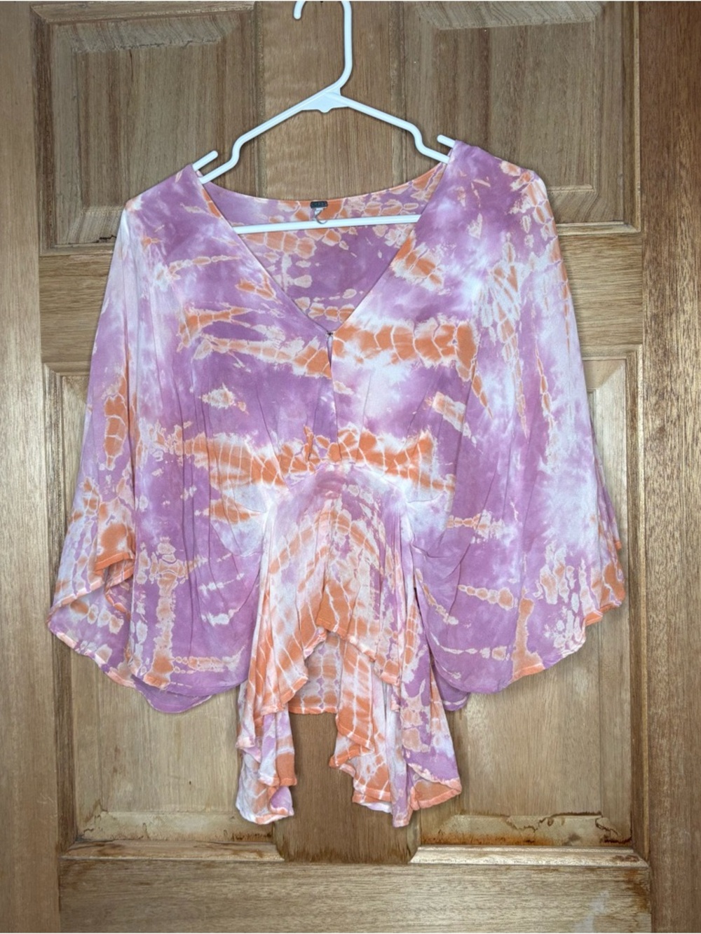 YFB boho Lavender & Orange V-Neck Women’s Top size M